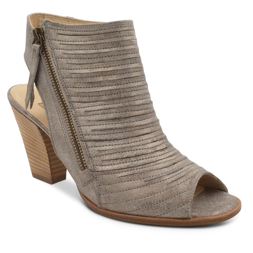 Paul Green Cayanne Peep Toe Sandals in Metallic Smoke